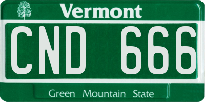 VT license plate CND666