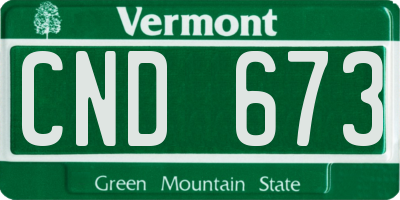 VT license plate CND673