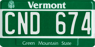 VT license plate CND674