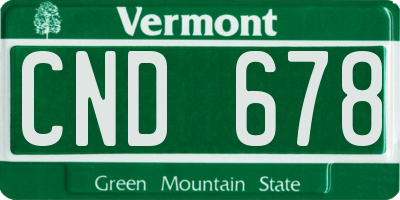 VT license plate CND678