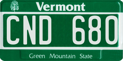 VT license plate CND680