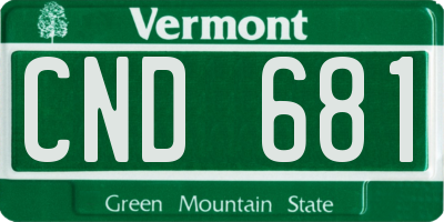VT license plate CND681
