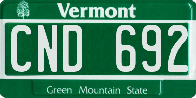 VT license plate CND692