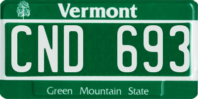 VT license plate CND693
