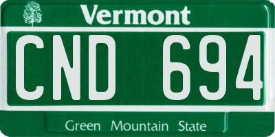 VT license plate CND694