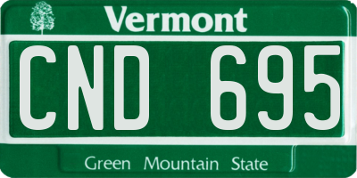 VT license plate CND695