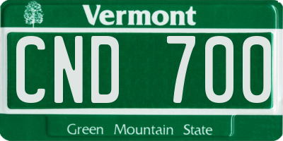 VT license plate CND700