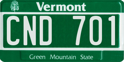 VT license plate CND701
