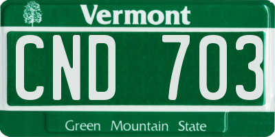 VT license plate CND703