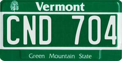 VT license plate CND704