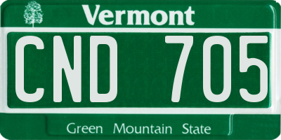 VT license plate CND705