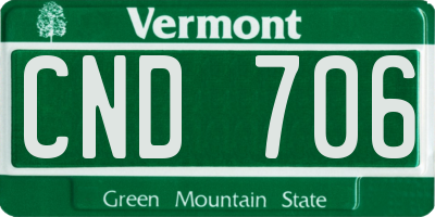 VT license plate CND706