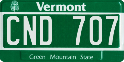 VT license plate CND707