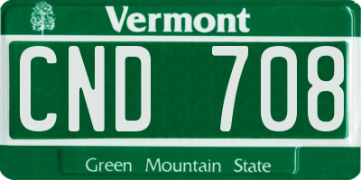VT license plate CND708