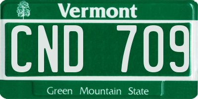 VT license plate CND709