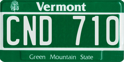 VT license plate CND710