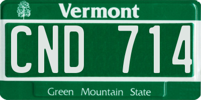 VT license plate CND714