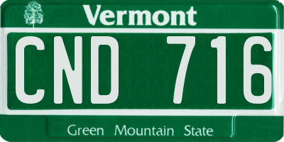VT license plate CND716