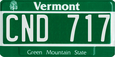 VT license plate CND717