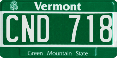 VT license plate CND718