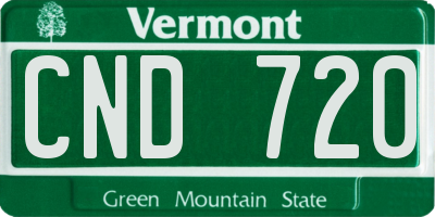 VT license plate CND720