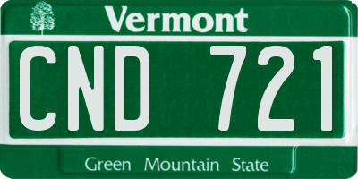 VT license plate CND721