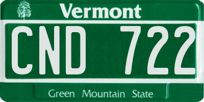 VT license plate CND722