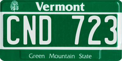 VT license plate CND723