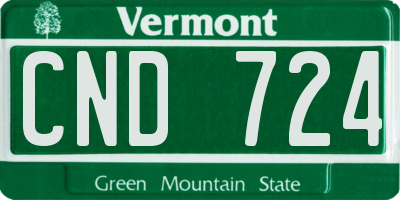 VT license plate CND724