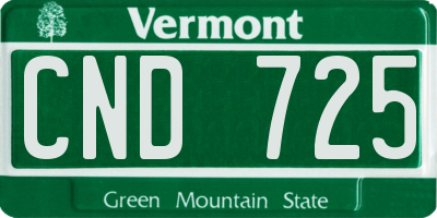 VT license plate CND725