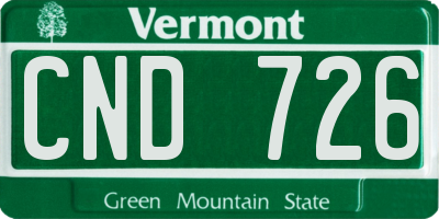 VT license plate CND726