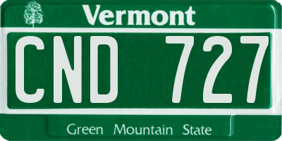 VT license plate CND727