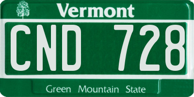 VT license plate CND728