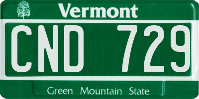 VT license plate CND729