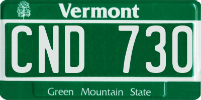 VT license plate CND730
