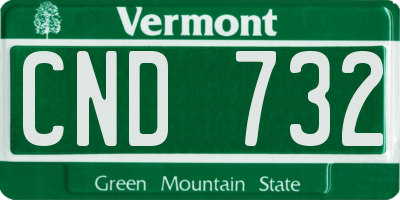 VT license plate CND732