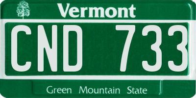 VT license plate CND733