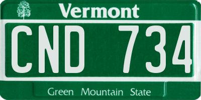 VT license plate CND734