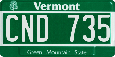 VT license plate CND735