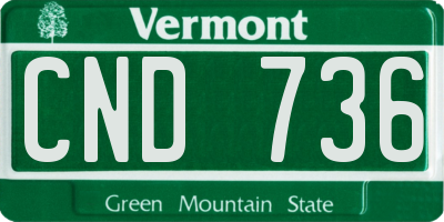 VT license plate CND736