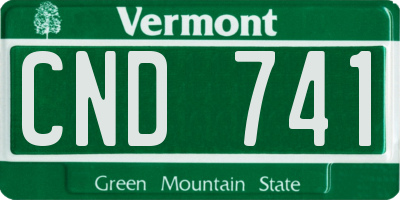 VT license plate CND741