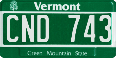 VT license plate CND743