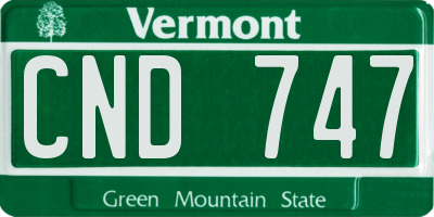 VT license plate CND747