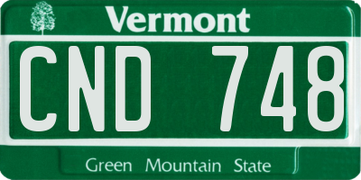 VT license plate CND748