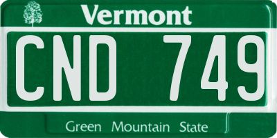 VT license plate CND749