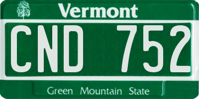 VT license plate CND752