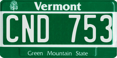 VT license plate CND753