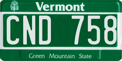 VT license plate CND758