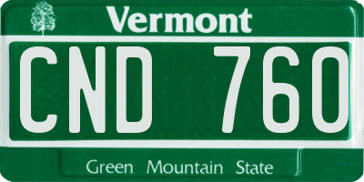 VT license plate CND760