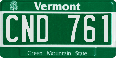 VT license plate CND761